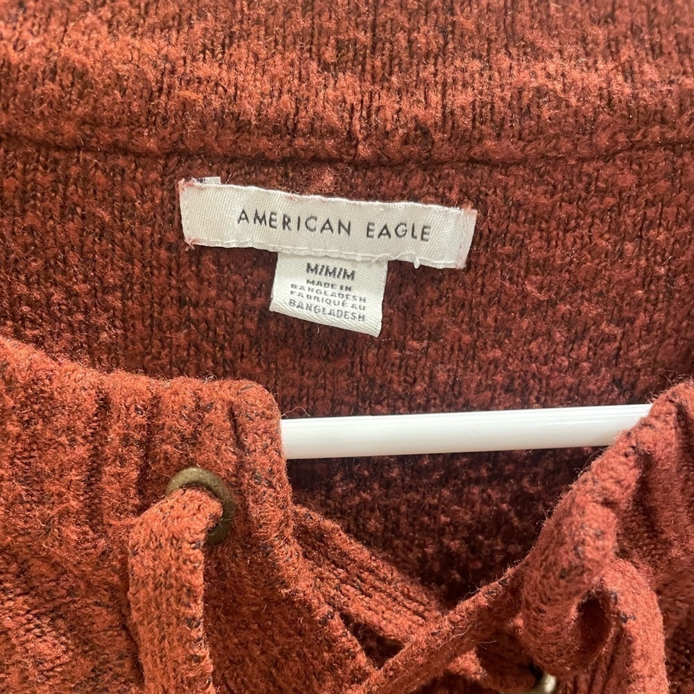 American Eagle Popcorn Sweater with Lace Front - Picture 3 of 4